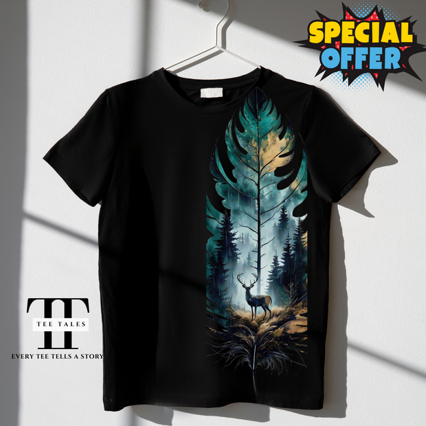 Customized DTF Black Round Neck T-shirt