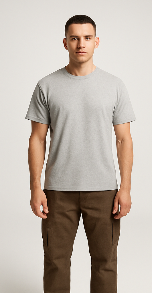 Men's Basic Cotton Polo T-shirts-Classic Heather Grey